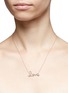 Detail View - Click To Enlarge - SYDNEY EVAN - 'Rainbow Love' gemstone 14k rose gold large script charm necklace