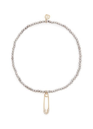 Main View - Click To Enlarge - SYDNEY EVAN - Diamond 14k yellow gold safety pin charm bead bracelet