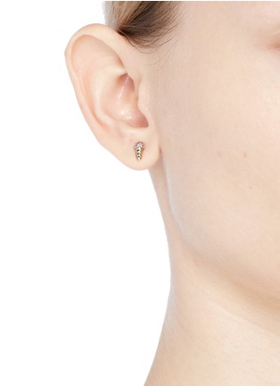 Figure View - Click To Enlarge - SYDNEY EVAN - Sapphire 14k gold small ice cream single earring