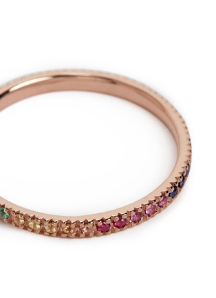 Detail View - Click To Enlarge - SYDNEY EVAN - 'Rainbow' diamond 14k rose gold ring