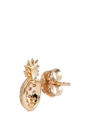 Detail View - Click To Enlarge - SYDNEY EVAN - Diamond 14k yellow gold pineapple single stud earring