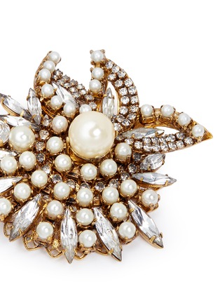 Detail View - Click To Enlarge - ERICKSON BEAMON - 'Born Again' Swarovski crystal glass pearl brooch