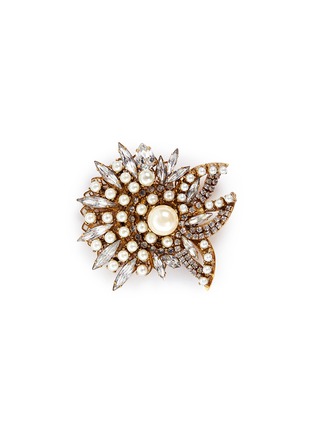 Main View - Click To Enlarge - ERICKSON BEAMON - 'Born Again' Swarovski crystal glass pearl brooch