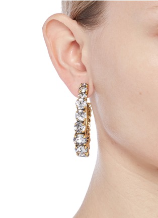 Figure View - Click To Enlarge - ERICKSON BEAMON - Swarovski crystal hoop earrings