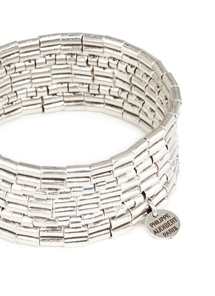 Detail View - Click To Enlarge - PHILIPPE AUDIBERT - 'Line Three' segmented plate elastic bracelet