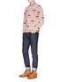 Figure View - Click To Enlarge - MAISON KITSUNÉ - Star jacquard merino wool-cashmere sweater