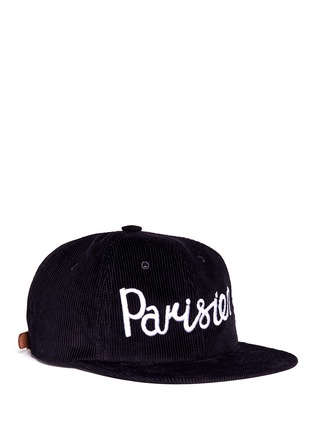 Main View - Click To Enlarge - MAISON KITSUNÉ - 'Parisien' embroidered corduroy baseball cap