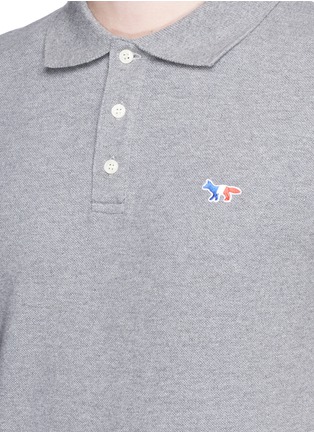 Detail View - Click To Enlarge - MAISON KITSUNÉ - Fox logo appliqué polo shirt