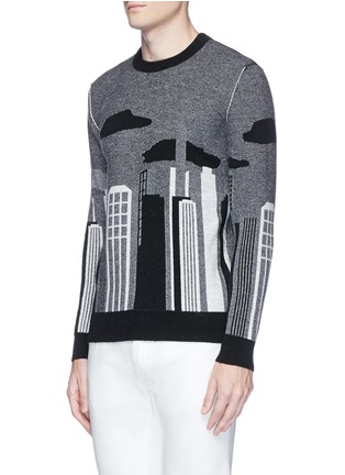 Detail View - Click To Enlarge - MAISON KITSUNÉ - 'Day and Night' intarsia reversible sweater
