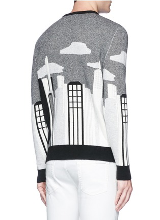 Back View - Click To Enlarge - MAISON KITSUNÉ - 'Day and Night' intarsia reversible sweater