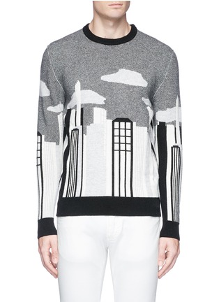 Main View - Click To Enlarge - MAISON KITSUNÉ - 'Day and Night' intarsia reversible sweater