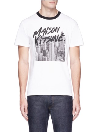 Main View - Click To Enlarge - MAISON KITSUNÉ - New York skyline print T-shirt