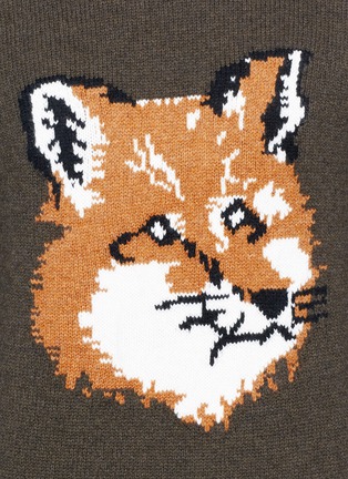 Detail View - Click To Enlarge - MAISON KITSUNÉ - Fox intarsia lambswool sweater