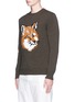 Front View - Click To Enlarge - MAISON KITSUNÉ - Fox intarsia lambswool sweater