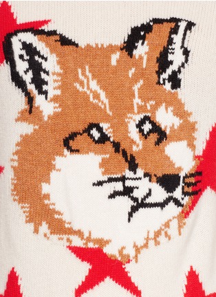 Detail View - Click To Enlarge - MAISON KITSUNÉ - Fox star intarsia lambswool sweater