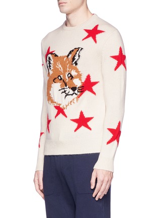 Front View - Click To Enlarge - MAISON KITSUNÉ - Fox star intarsia lambswool sweater