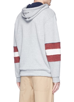 Back View - Click To Enlarge - MAISON KITSUNÉ - Towelling stripe hoodie