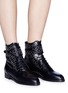 Figure View - Click To Enlarge - ALAÏA - Geometric studded lace-up leather boots