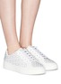 Figure View - Click To Enlarge - ALAÏA - Geometric stud leather sneakers