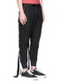 Front View - Click To Enlarge - BEN TAVERNITI UNRAVEL PROJECT  - Waxed drop crotch cropped jogging pants