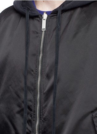 Detail View - Click To Enlarge - BEN TAVERNITI UNRAVEL PROJECT  - Reversible zip hoodie cropped bomber jacket