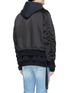 Back View - Click To Enlarge - BEN TAVERNITI UNRAVEL PROJECT  - Reversible zip hoodie cropped bomber jacket