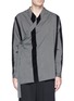 Main View - Click To Enlarge - 71511 - 'Saki' velvet trim stripe twill wrap kimono shirt