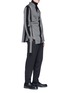 Figure View - Click To Enlarge - 71511 - 'Saki' velvet trim stripe twill wrap kimono shirt