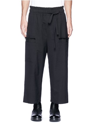 Main View - Click To Enlarge - 71511 - 'Primo' drawstring cropped wide leg pants