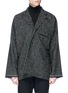Main View - Click To Enlarge - 71511 - Stripe tweed asymmetric coat