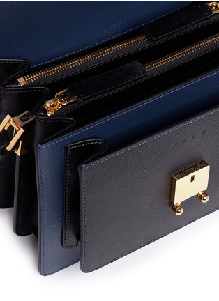 Detail View - Click To Enlarge - MARNI - 'Trunk' colourblock saffiano leather shoulder bag