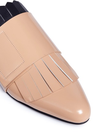 Detail View - Click To Enlarge - MARNI - Kiltie spazzolato leather mules