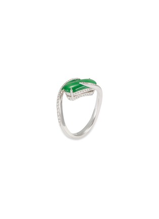 Figure View - Click To Enlarge - SAMUEL KUNG - Diamond jadeite 18k white gold ring