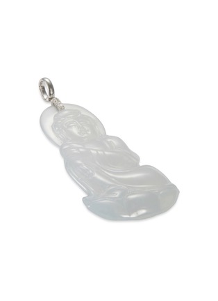 Figure View - Click To Enlarge - SAMUEL KUNG - Diamond jade 18k white gold Guanyin pendant