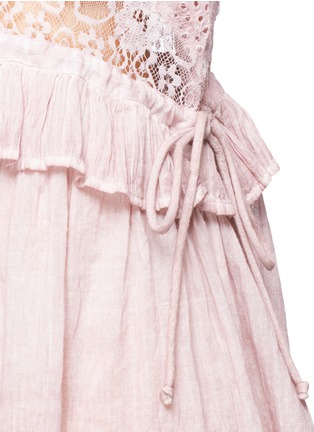 Detail View - Click To Enlarge - TOPSHOP - Lace insert broderie anglaise and washed cotton sundress