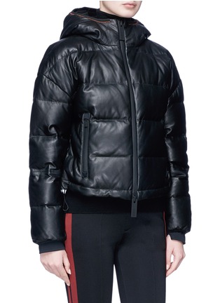 Detail View - Click To Enlarge - TEMPLA - Lambskin leather cropped down puffer jacket