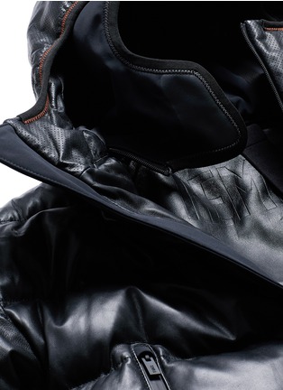Detail View - Click To Enlarge - TEMPLA - Lambskin leather cropped down puffer jacket