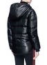 Back View - Click To Enlarge - TEMPLA - Lambskin leather cropped down puffer jacket