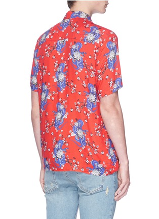 Back View - Click To Enlarge - TOPMAN - Snake floral print bowling shirt