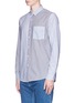 Front View - Click To Enlarge - TOPMAN - Mixed stripe woven cotton shirt