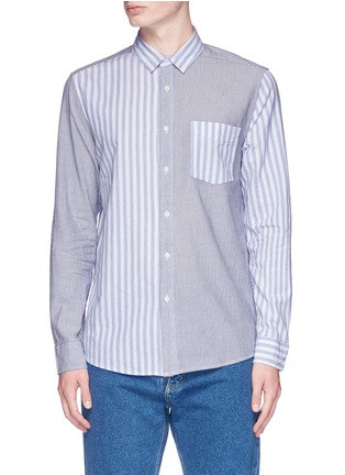 Main View - Click To Enlarge - TOPMAN - Mixed stripe woven cotton shirt