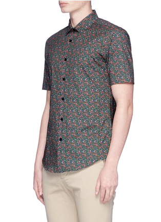 Front View - Click To Enlarge - TOPMAN - 'Zebra Floral' print short sleeve shirt