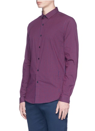 Front View - Click To Enlarge - TOPMAN - Gingham check poplin shirt
