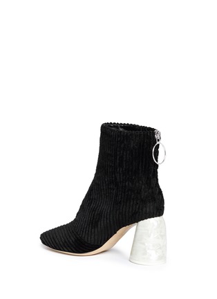 Detail View - Click To Enlarge - ELLERY - Pearlescent marble effect heel velvet ankle boots