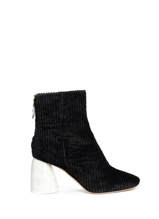 Main View - Click To Enlarge - ELLERY - Pearlescent marble effect heel velvet ankle boots