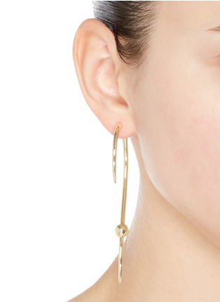 Figure View - Click To Enlarge - MICHELLE CAMPBELL - 'Milky Way' 14k gold plated wavy bar earrings