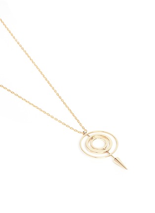 Detail View - Click To Enlarge - MICHELLE CAMPBELL - 'Solar System' 14k gold plated cutout hoop pendant necklace