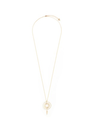 Main View - Click To Enlarge - MICHELLE CAMPBELL - 'Solar System' 14k gold plated cutout hoop pendant necklace