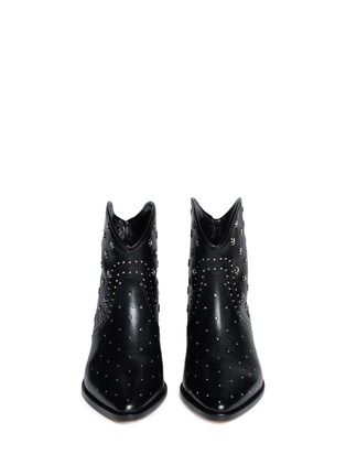 Front View - Click To Enlarge - ISABEL MARANT - 'Domya' eyelet studded leather ankle boots