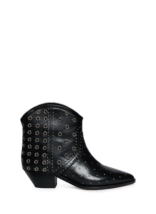 Main View - Click To Enlarge - ISABEL MARANT - 'Domya' eyelet studded leather ankle boots
